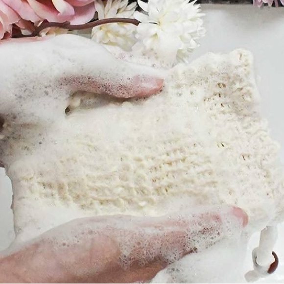 Mesh Natural Sisal Soap Saver Bag with Drawstring - Picture 2 of 5